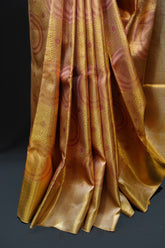 Classic Gold Kanjivaram Silk Saree with Circle Weaving
